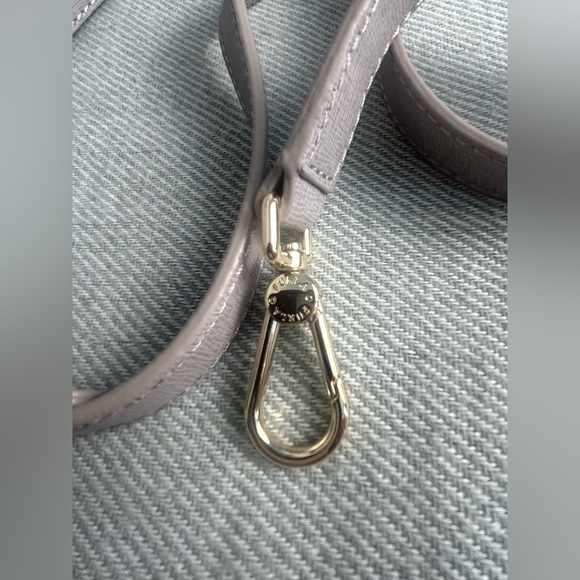 Furla Elena Satchel Hand Carry Bag Gray Saffiano Leather Shoulder Strap EUC - Picture 4 of 13